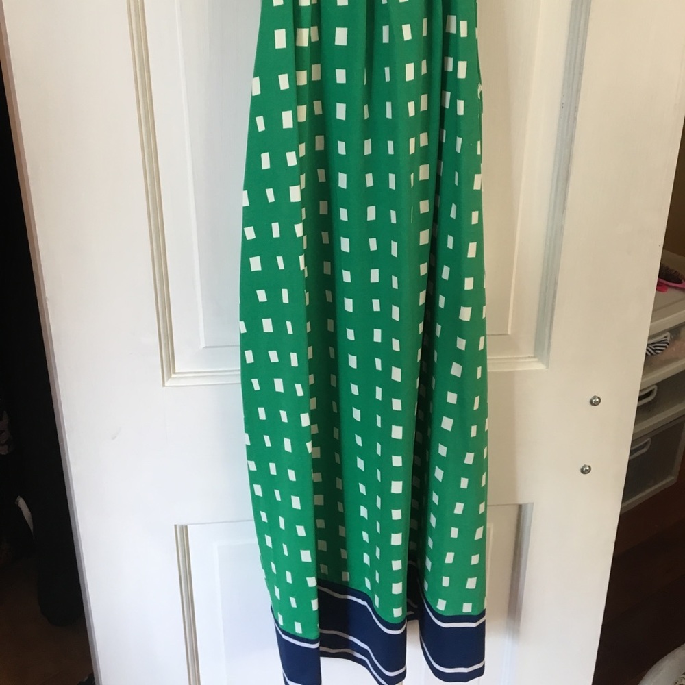 Mud pie green, white and blue dress with bow